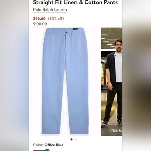 40/30 Men's Polo Ralph Lauren Office Blue Slacks, Work Pant, Cotton